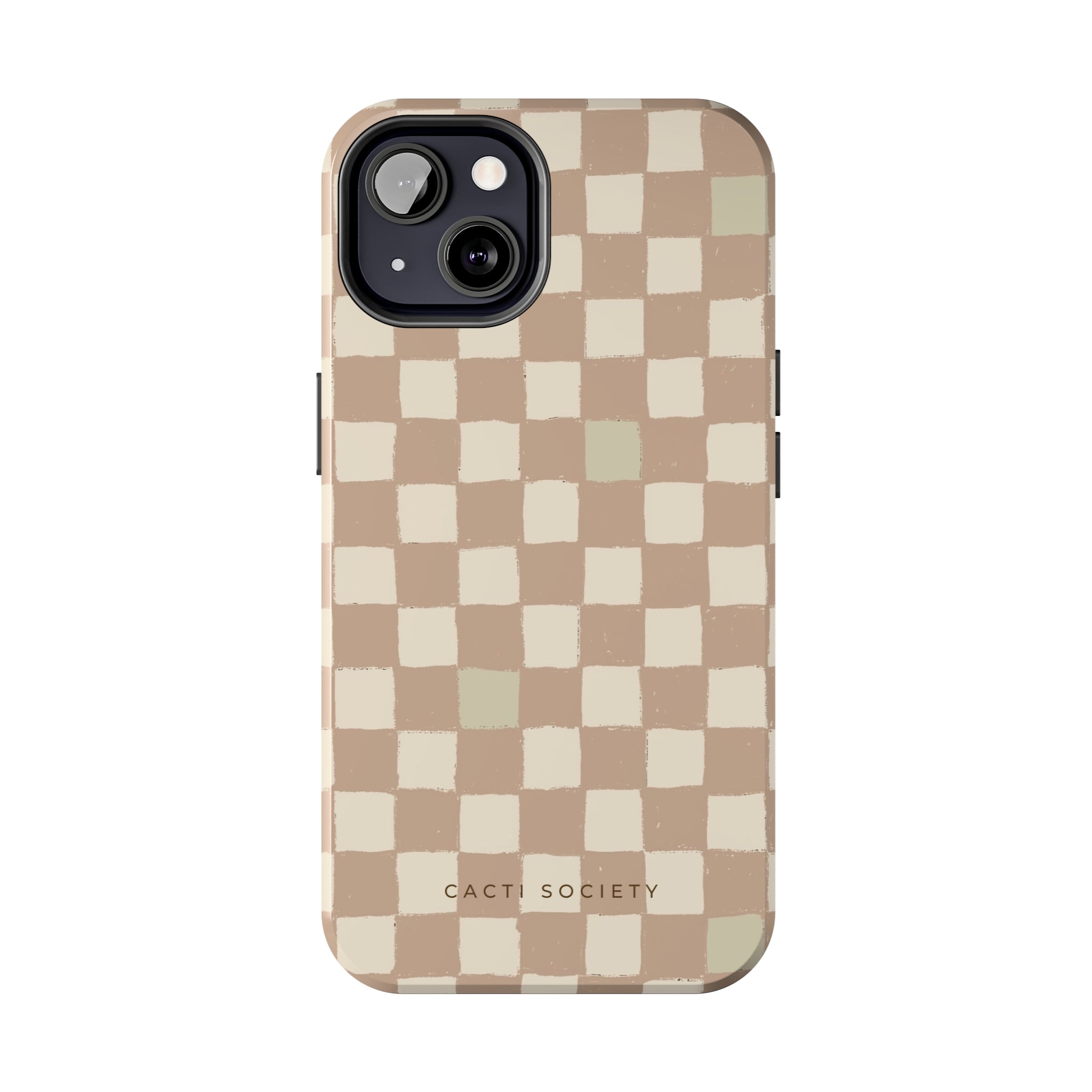 Sand + Sage Checkered Phone Case