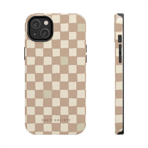 Sand + Sage Checkered Phone Case